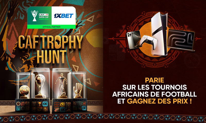 CAF Trophy Hunt : Gagne un iPhone 17 Pro Max, un iPad Air 11, un Valve Steam Deck et d’autres prix avec la promotion 1xBet !