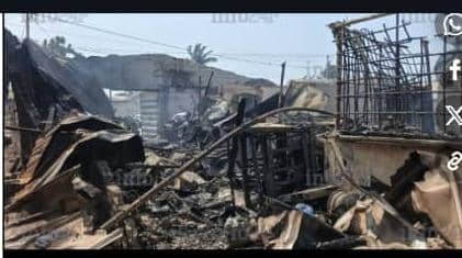 Port-Gentil : un incendie fait plusieurs pertes matérielles au quartier Bouchon- Bouchon