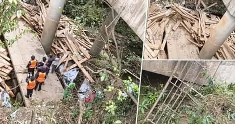 Accident mortel à Oyane 1: Un camion plonge entre deux ponts , le chauffeur tué sur le coup