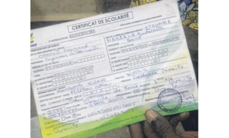 Certificat de scolarité – Journal du Gabon